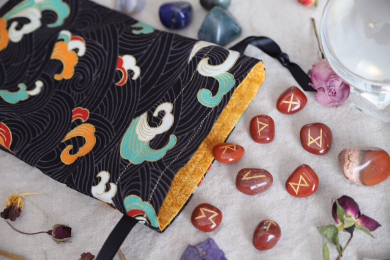 Waves Rune Medium Colorful Waves Tarot Bag Oracle Bag Rune Bag Fully Lined ...