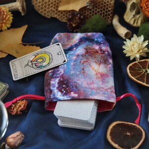 Small Galaxy Space Mini Tarot Deck Bag Oracle Bag Rune Bag Dice Pouch Fully Lined Handmade