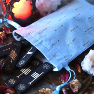 Small Golden Arrows Mini Tarot Deck Bag Oracle Bag Rune Bag Dice Pouch Fully Lined Handmade
