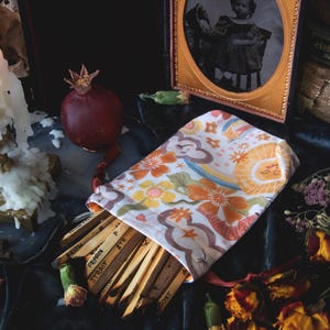 Small Sunshine Day Mini Tarot Deck Bag Oracle Bag Rune Bag Dice Pouch Fully Lined Handmade