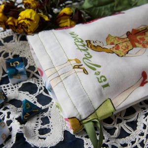 Small 1940s Dress Patterns Mini Tarot Deck Bag Oracle Bag Rune Bag Dice Pouch Fully Lined Handmade