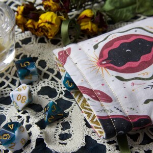 Small Pythia Mysteries Mini Tarot Deck Bag Oracle Bag Rune Bag Dice Pouch Fully Lined Handmade