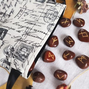 Mittelgroße Vintage Brief Tarot Tasche Orakel Tasche Rune Tasche komplett gefüttert handgefertigt