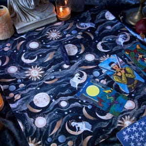 La Lune Tarot Wrap Tarot Spread Cloth Tarot Reading Cloth Handmade