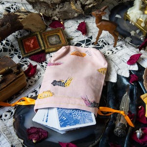 Small Cuttlefish Friends Mini Tarot Deck Bag Oracle Bag Rune Bag Dice Pouch Fully Lined Handmade