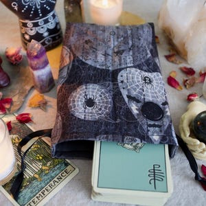 Bolsa mediana de planchette y tarot del zodiaco, bolsa de oráculo, bolsa de runas, totalmente forrada, hecha a mano