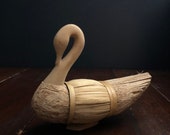 Hand Carved Reed Duck Decoy Primitive Boho Decor