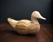 Folk Art Hand Carved Reed Decoy Duck
