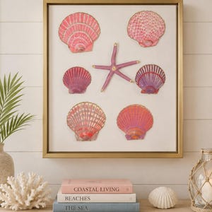 Hand Painted Shells on Canvas