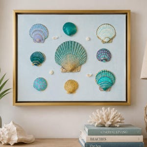 Handbemalte Muschelkunst