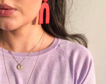 Wishbone Stud Dangles Blueberry Color Arch Earrings Wishbone Stud Dangles Blueberry Color Arch Earrings