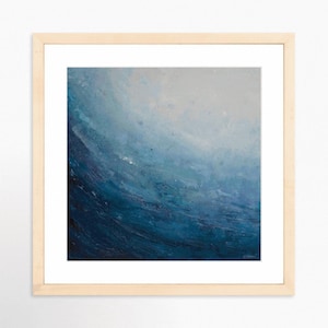 Coastal Art Print in Paper - Glittering Waves - Blue Abstract Wave - Modern Coastal Wall Art