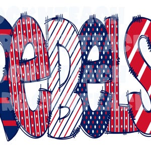 May include: Red, white, and blue patterned word art that says "Rebels".