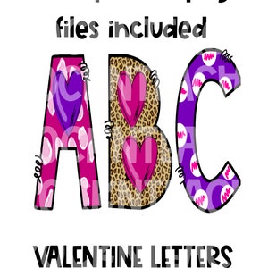 Valentine’s Day letters Png, valentine alphabet Png, cute Valentine’s Day letters