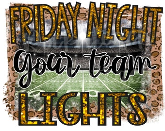 lumières du vendredi soir png / htv / sublimation png / esprit de l’école / football png / maillot de football