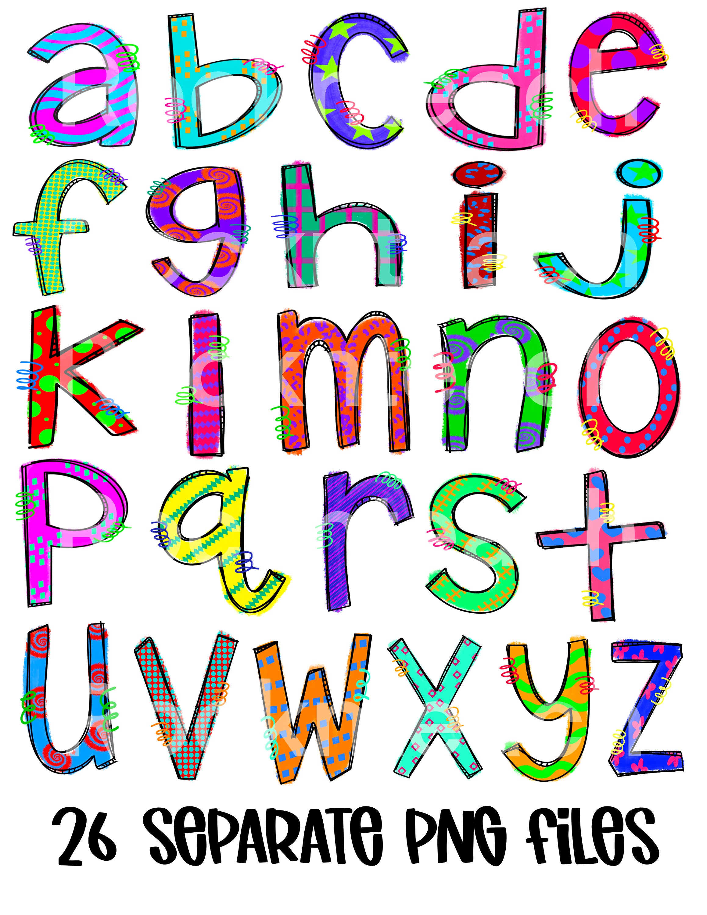 Colorful Bright Alphabet Clipart Letter Clipart Clipart | Etsy