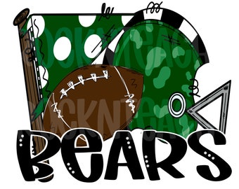 Osos fútbol png, osos sublimación png, descarga digital, osos png