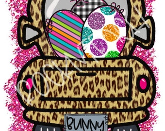 easter bunny truck png/ sublimation/ png download