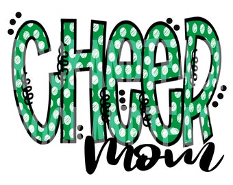 Cheer mom Png, green cheer mom Png, cheer mom sublimation download