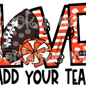Football png, cheerleading png, love football sublimation