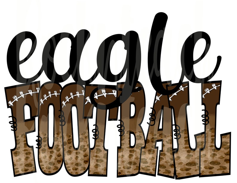 Peut inclure: Motif de football brun et noir avec le mot "eagle" en &eacute;criture cursive noire au-dessus du mot "football". Le motif de football a un motif l&eacute;opard brun et noir.