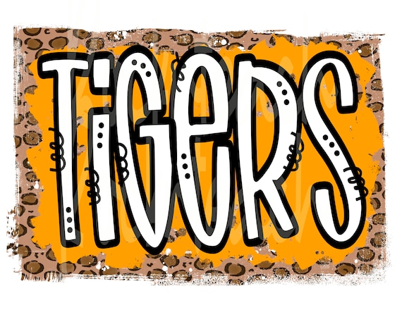 Tigers mascot lettering png, school pride mascot, tigers png sublimation download