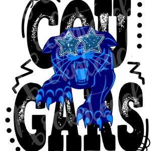 Cougars mascot png, cougars Png, bright letter mascot png, football png