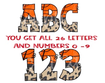 basketball doodle letters, basketball png letters, basketball clipart images, basketball alphabet png