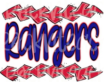 Rangers baseball rainbow png, rangers png, rangers sublimation