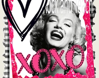 XOXO marilyn monroe cyfrowy plik sublimacji png