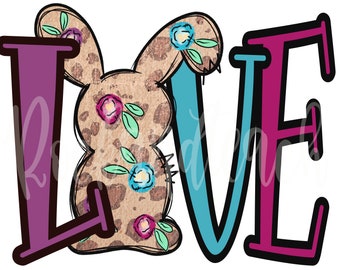 Bunny love Easter png/ sublimation/ png download