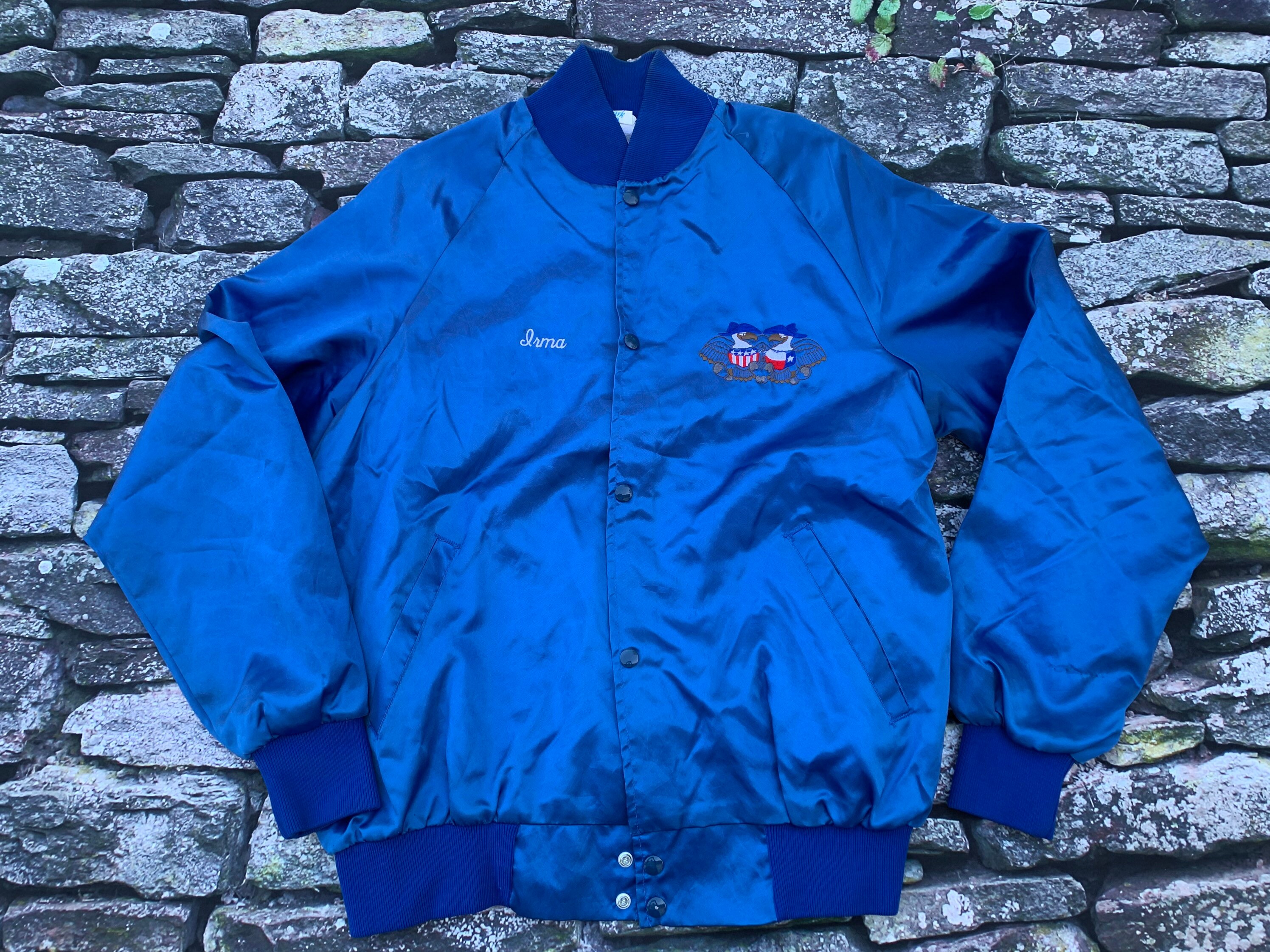 70s Satin Bowling Jacket L Bomber Western Jacket Large Cowboy Etsy