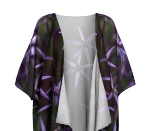 Purple Posey Silk Kimono