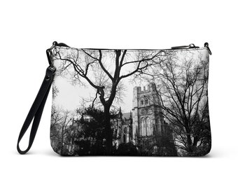 Vegan Leather Crossbody Purse Cathedral Trees Print | Fashion Purse | Vegan Leather Purse | Wrist Purse | Crossbody Bag | Purses for Women