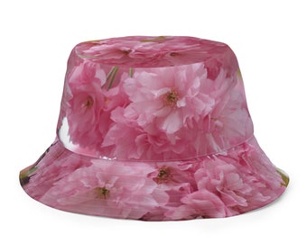 Reversible Bucket Hat in Cherry Blossoms Print | Hats for Men | Hats for Women | Summer Hat | Beach Hat | Packable Hat | Hats for Kids