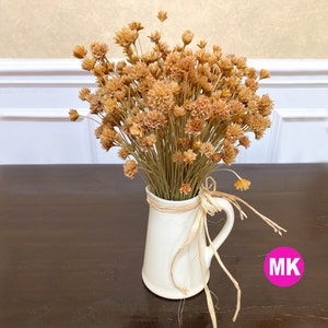 Dried Wildflowers in Ceramic Pitcher, Fall Table Decor, Rustic Autumn Centerpiece, Farmhouse Arrangement, Modernist Home Fall Decor
