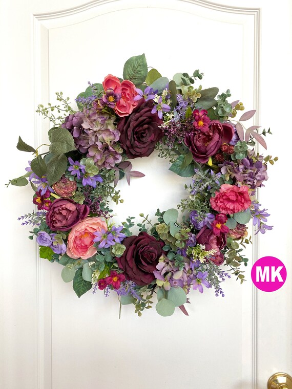 Bohemian Color Flower Door Wreath Boho Wedding Wreath | Etsy