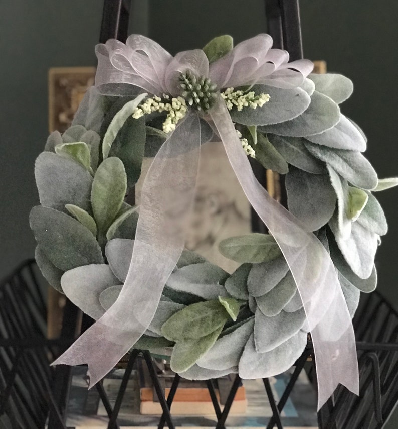 Mini Lambs Ear Wreath 8 Inch Lambs Ear Wreath Spring Etsy
