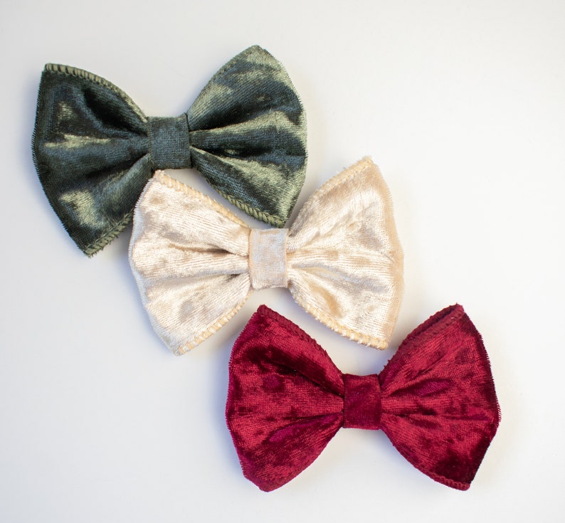 Velvet Hair Bow Christmas Hair Bow Girls Hair Bow Christmas Outfit Baby Headband