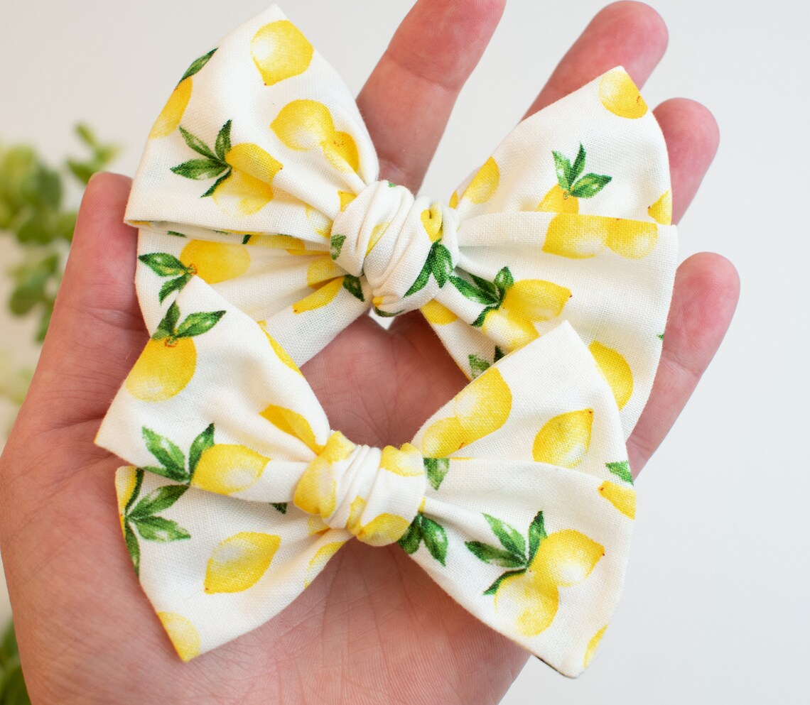 Lemon Hair Bow Summer Hair Bow Baby Headbands Girls Hair Etsy
