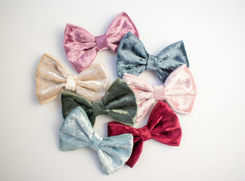 Velvet Hair Bow Christmas Hair Bow Girls Hair Bow Christmas Outfit Baby Headband