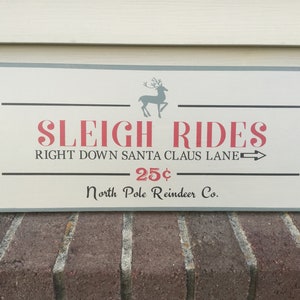 Sleigh Rides Hand Painted Wooden Christmas Sign
