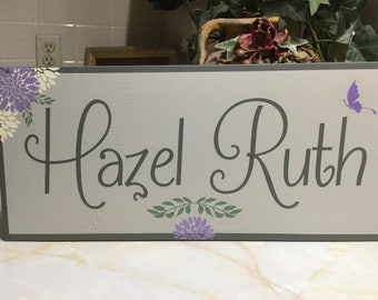 Hand Painted Personalized Wooden Name Sign for Nursery/Baby’s Room