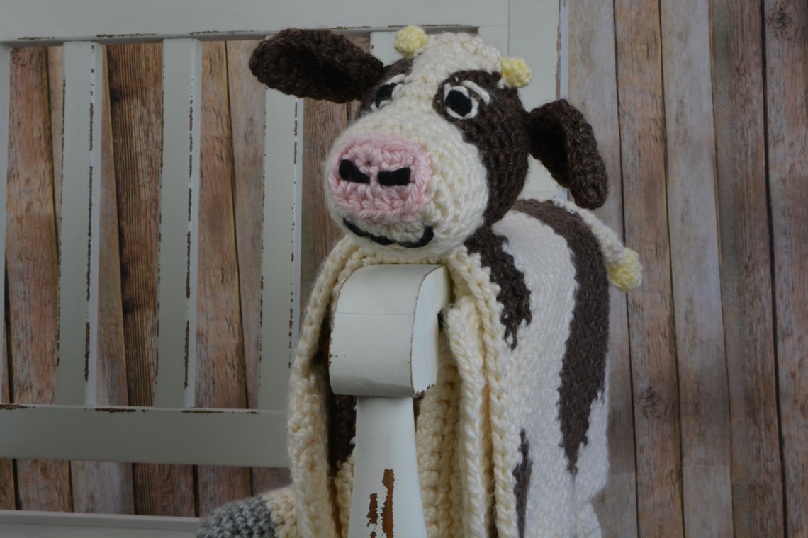 Crochet Cow Baby Blanket Nursery Decor Blanket Baby Floor Etsy