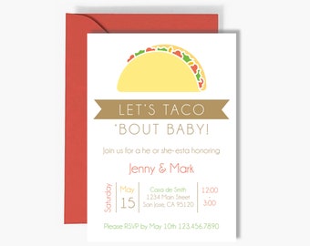 Lets Taco 'bout Baby Gender Reveal Printable Invitation