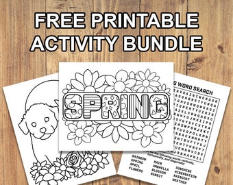 Printable Spring Activity Bundle Download, Coloring Pages, Word Search, Maze, Color-By-Number Fun Classroom, Holiday, Easter