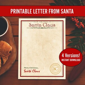Lettera stampabile da Babbo Natale, Cancelleria ufficiale del Polo Nord, Decorazioni natalizie, Cartoline di Natale, Fai da te, Babbo Natale, Scaricabile, Antico