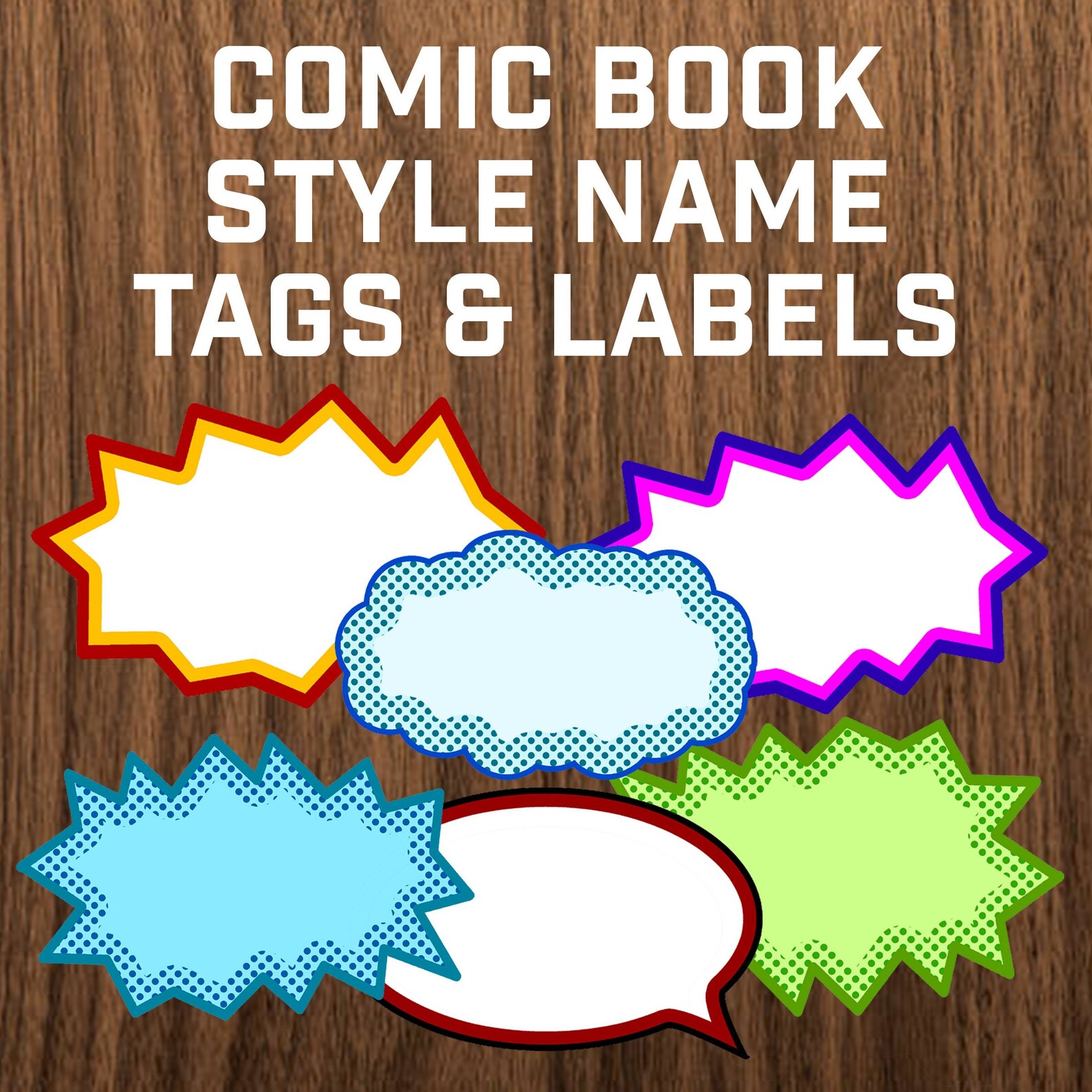 Comic Book Style Name Tags and Labels Classroom Decorations | Etsy