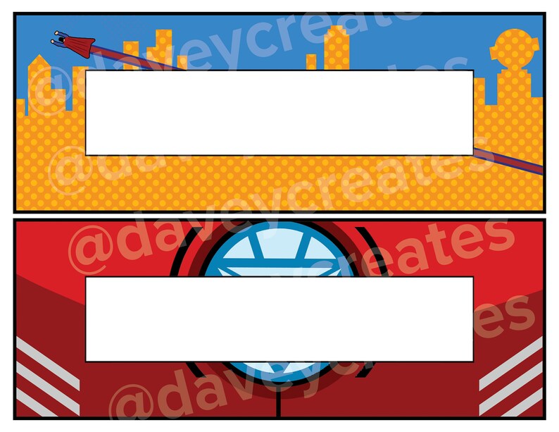 Classroom Superhero Student Name Tags Printable Teacher Etsy