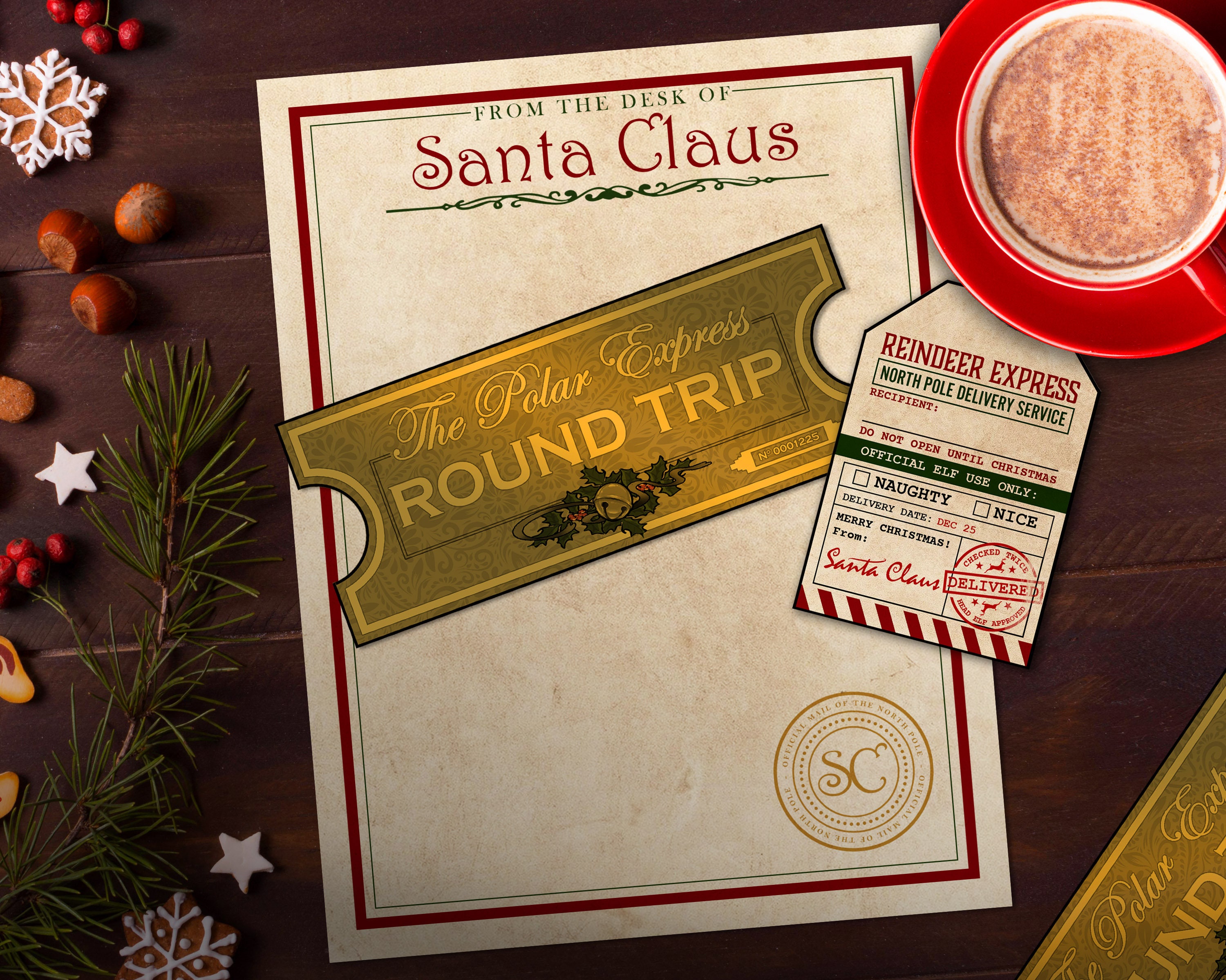 Printable North Pole Stationary Bundle: Polar Express Tickets, Letters ...